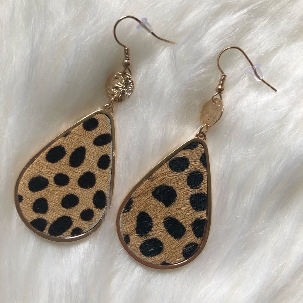 Leopard Drop Earrings